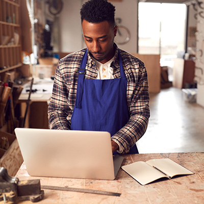 young entrepreneur in workshop