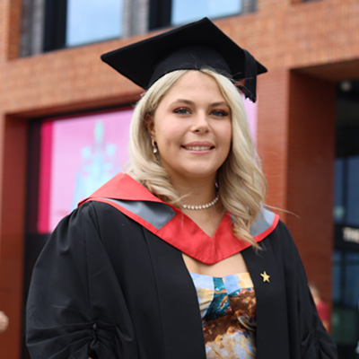 Ellie Bowers pictured in her graduation cap and gown