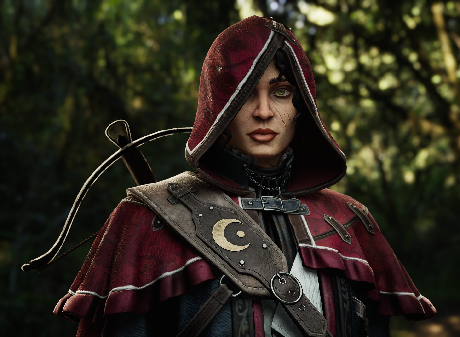 Computer games art depicting man wearing cloak with weapon