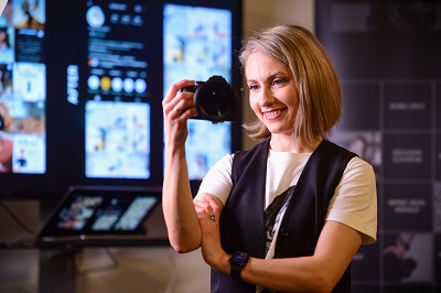 Woman with camera