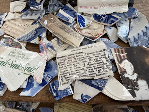 Shards of pottery from Jenny Richardson's exhibit